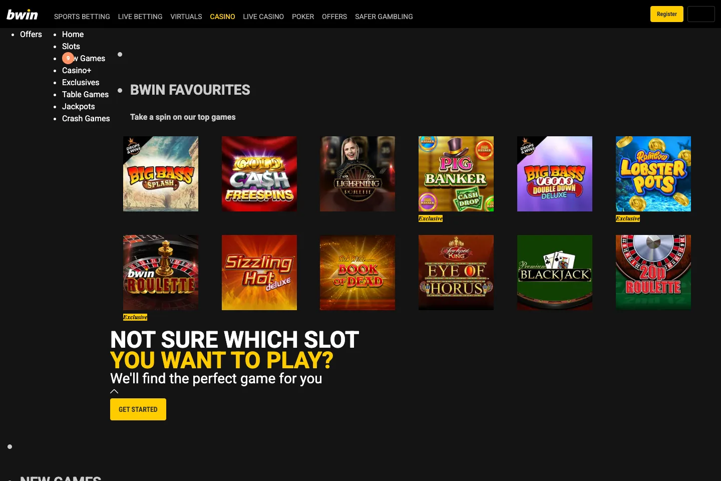 bwin casino lobby captured from the public website