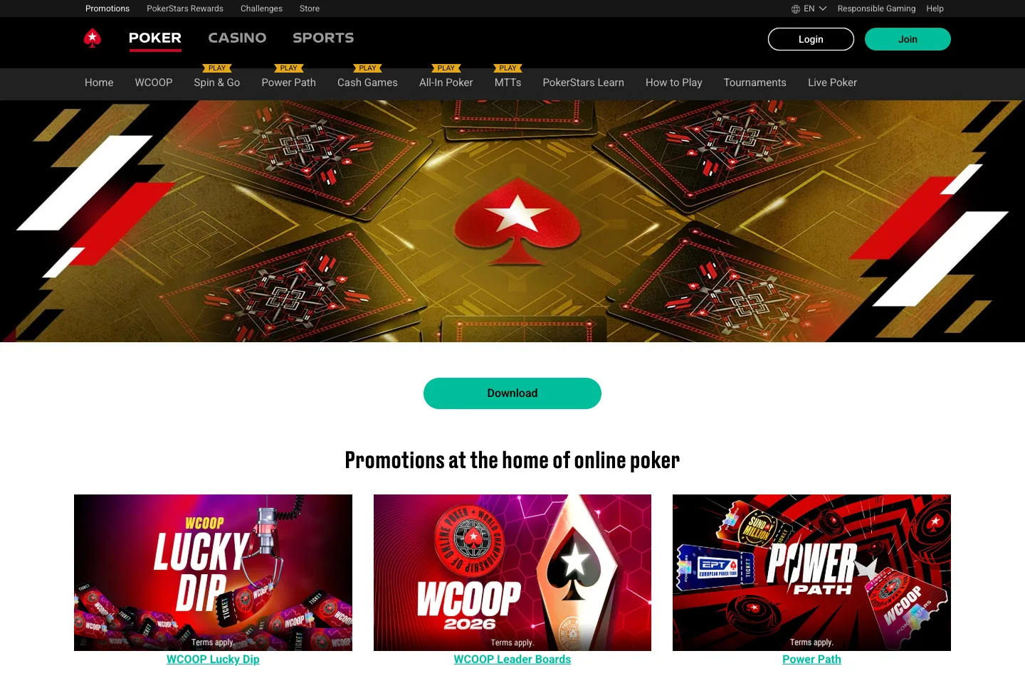 PokerStars bonuses and promotions captured from the public website